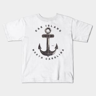 Oak Island, NC Summertime Vacationing Big Anchor Kids T-Shirt